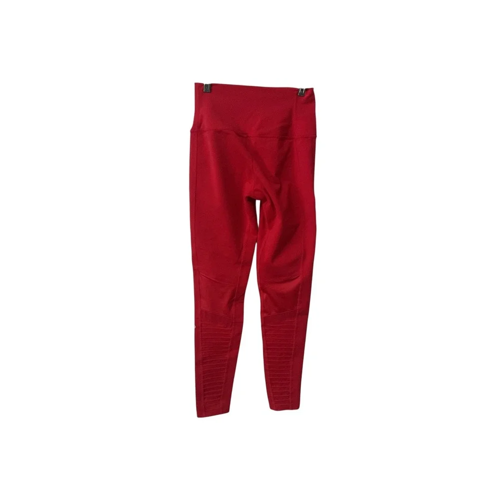 Alo Yoga High Waist Moto Legging Red Airbrush‎ Mesh Quilted W5494R Womens Small